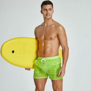 Tulum Transparent Swimwear Sheer Swimming Shorts Men - Key Lime