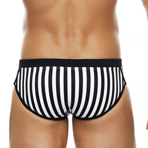 Mykonos Swim Briefs Black and White Striped w
