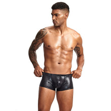 Load image into Gallery viewer, Sheen Holographic Swimsuit Hipster Trunks for men metallic black