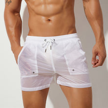 Load image into Gallery viewer, Tulum Transparent Swimwear Sheer Swimming Shorts Men - White