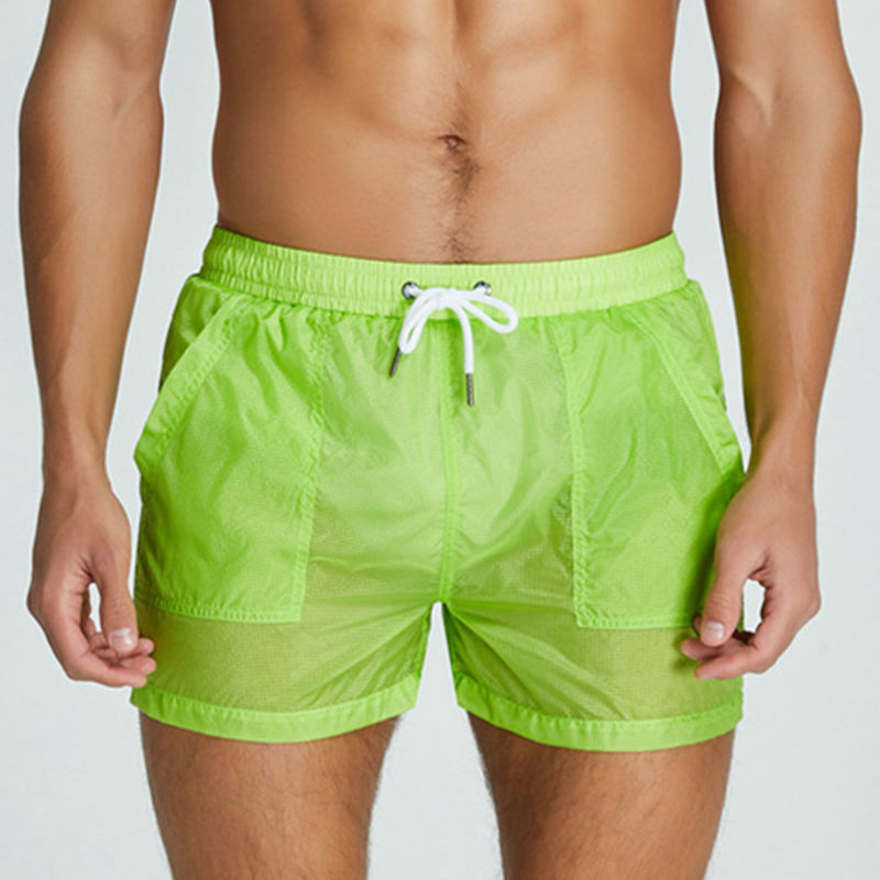Tulum Transparent Swimwear Sheer Swimming Shorts Men - Key Lime