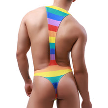 Load image into Gallery viewer, LAX Mankini Bodysuit Leotard Swim Singlet Pride Edition
