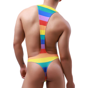 LAX Mankini Bodysuit Leotard Swim Singlet Pride Edition