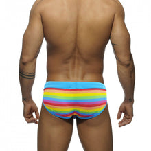 Load image into Gallery viewer, Brighton Rainbow Swim Trunks Speedos with Drawstring Pride Edition