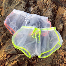 Load image into Gallery viewer, Berlin Transparent Waterproof Beach Shorts lime
