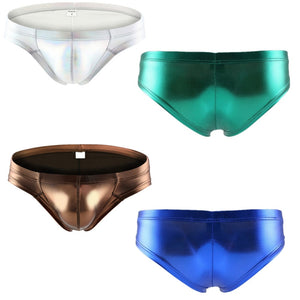 Metallic Hologram Harness Top & Bottom Set for Pride and Party Bronze