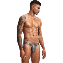 Load image into Gallery viewer, Sheen Holographic Swimsuit Tanga Briefs metallic silver