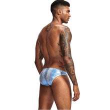 Load image into Gallery viewer, Sheen Holographic Swimsuit Tanga Briefs metallic blue