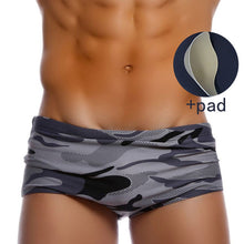 Load image into Gallery viewer, Rio Trunks Brazilian Fit Sungas Camouflage Gray