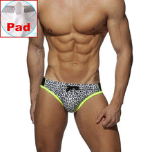 Load image into Gallery viewer, Cancun Mens Speedo Briefs Leopard Print Low Rise with Pad Grey