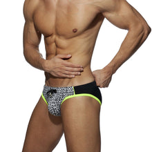 Load image into Gallery viewer, Cancun Mens Speedo Briefs Leopard Print Low Rise with Pad Grey