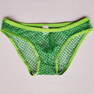 Meshy Net Underwear Briefs Neon Green