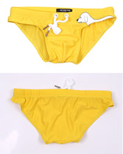 Load image into Gallery viewer, Amsterdam Swim Briefs with Drawstring and Doggy Print yellow